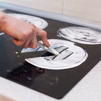 nettoyage plaque au complet degat blanc avec grattoir plaque induction 
